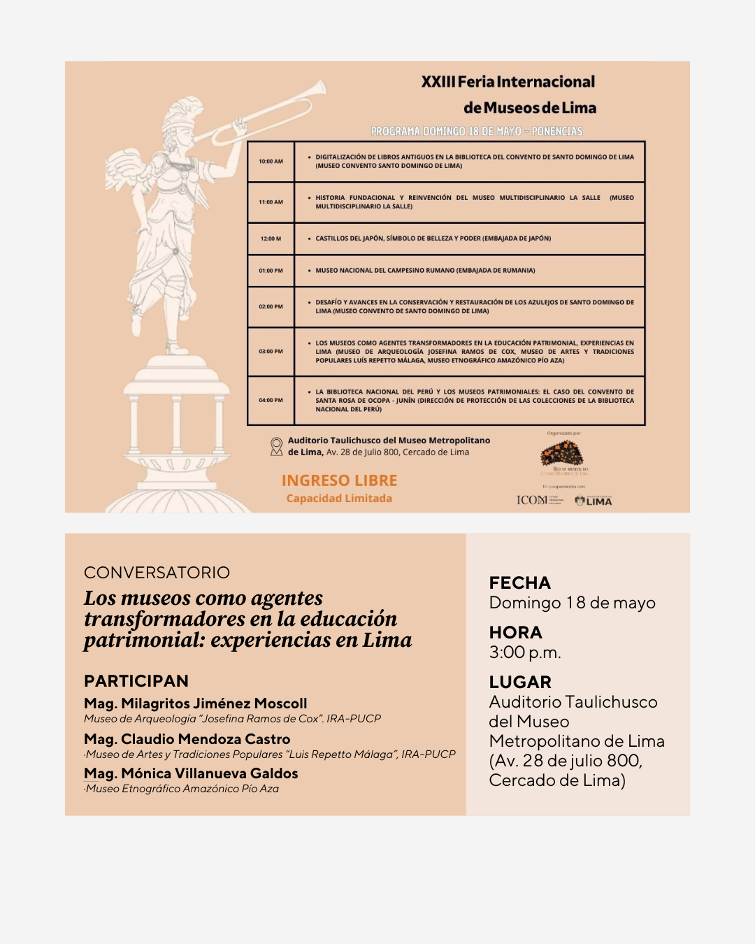 XXIII Feria Internacional de Museos de Lima | Instituto Riva-Agüero ...